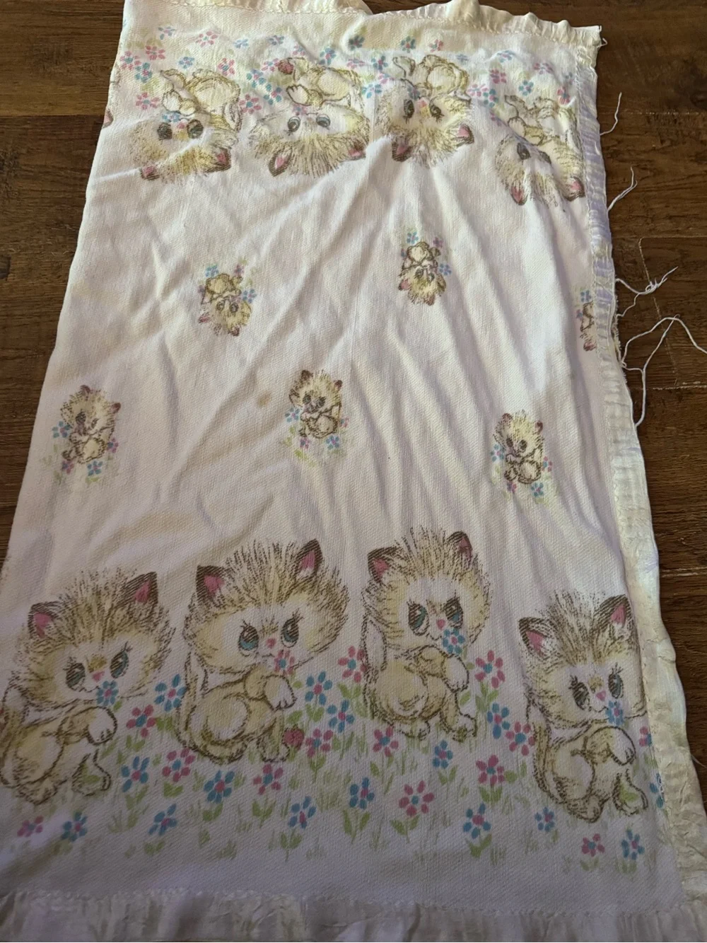 Vintage 1960-1970 kitty baby blanket